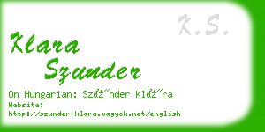 klara szunder business card